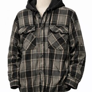 No Boundaries Co. Hoodie Unisex XL Gray Plaid Oversized Y2K  Boho Cottagecor[2C]